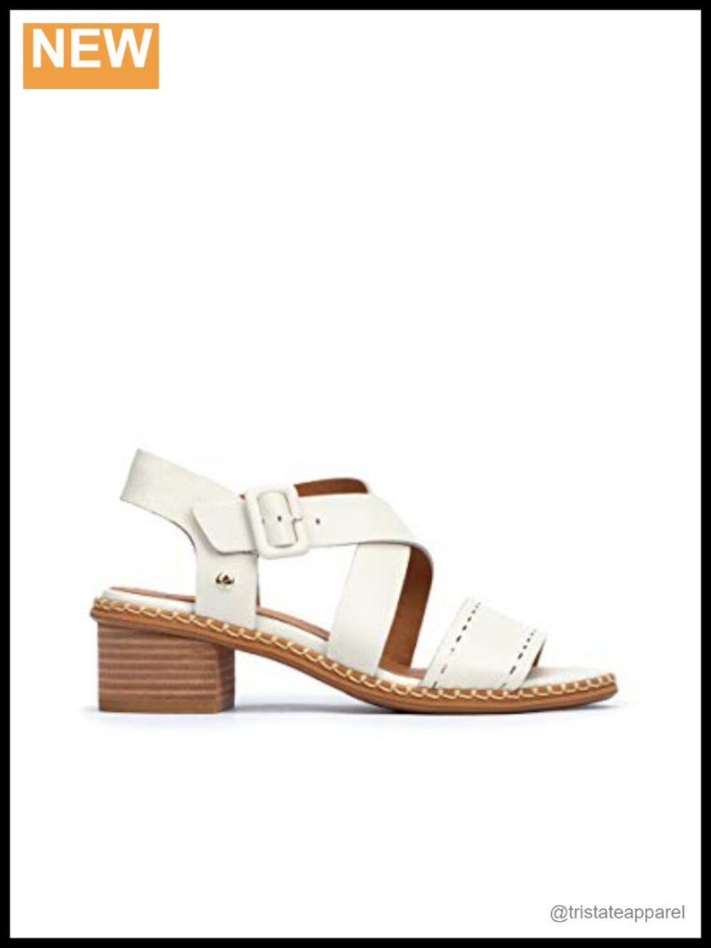 PIKOLINOS Leather Block Heel Sandals Buckle Adjustable Open Toe